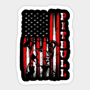 Proud American Pitbull Terrier Flag Sticker